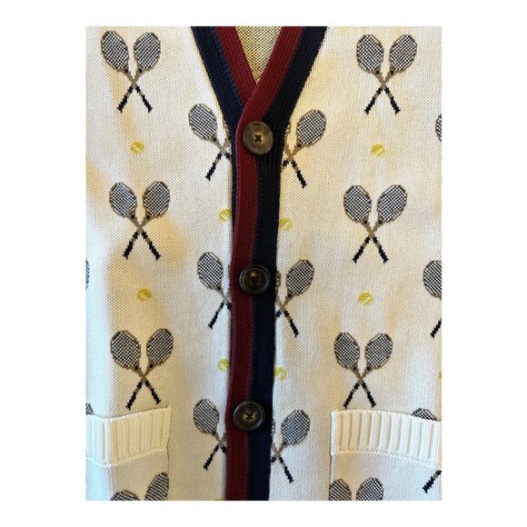 Brooks Brothers Special Edition Tennis Cardigan – L (White, Red, Navy, Yellow) - Picture 3 of 5